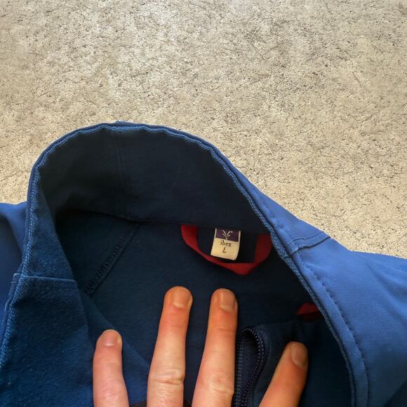 Men's Ibex Navy Blue Zip Up Soft Shell Lightweight Outdoor Hike Jacket Sz Large - Picture 4 of 6